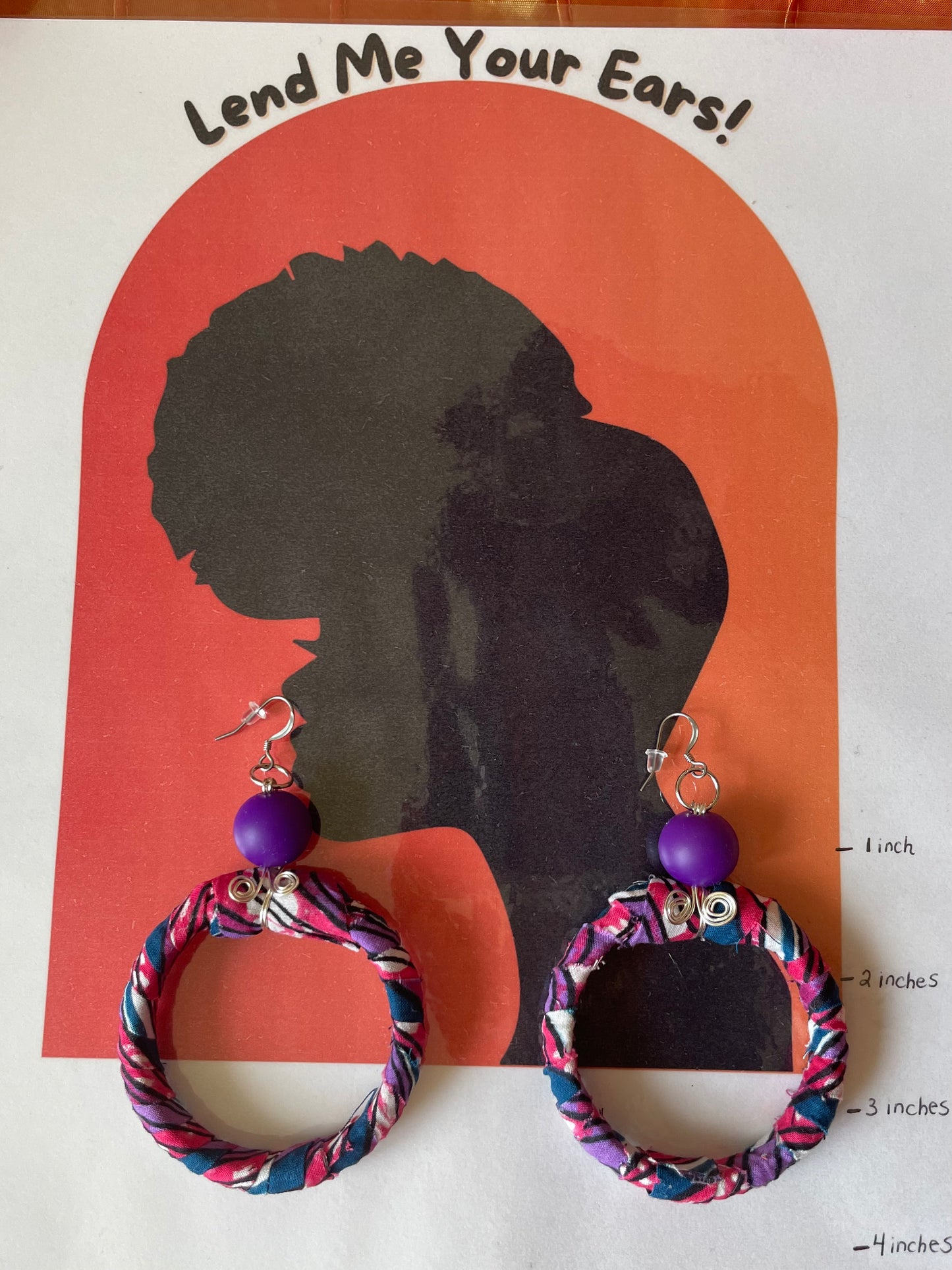 Purple & Magenta Ankara Hoops